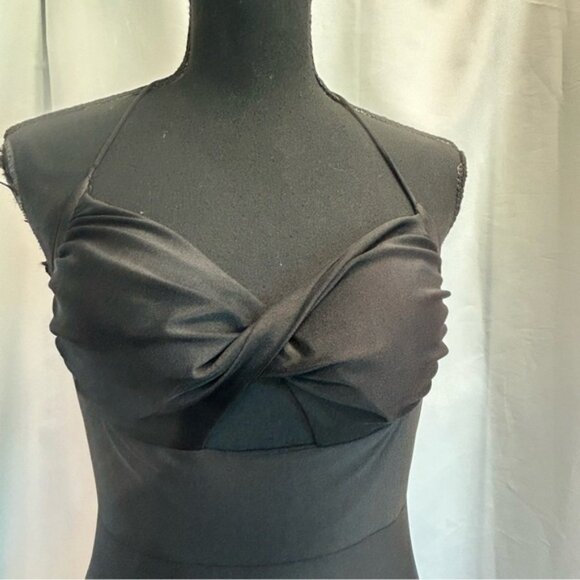 Windsor black sweetheart spaghetti strap cutout front twist mermaid dress Sz M - Picture 4 of 15